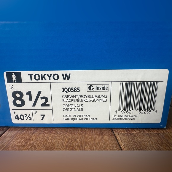 adidas Tokyo Women’s White Sneakers with Blue & Red Stripes main image 3